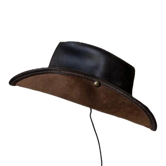 Henschel Mountaineer Brown Leather USA Made Hat Medium - Picture 2 of 8